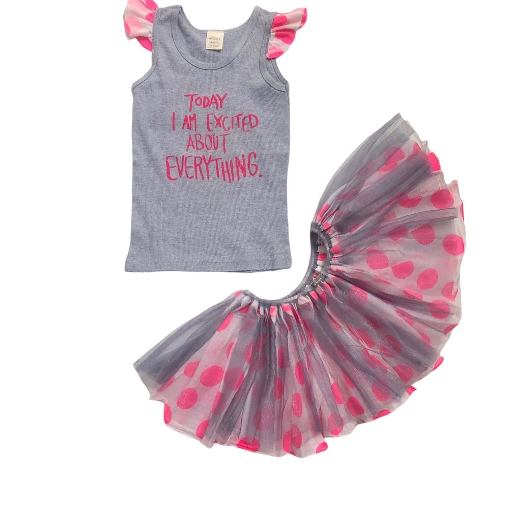 oh baby! Boutique Tutu Outfit Skirt & Tank Polka Dots 4